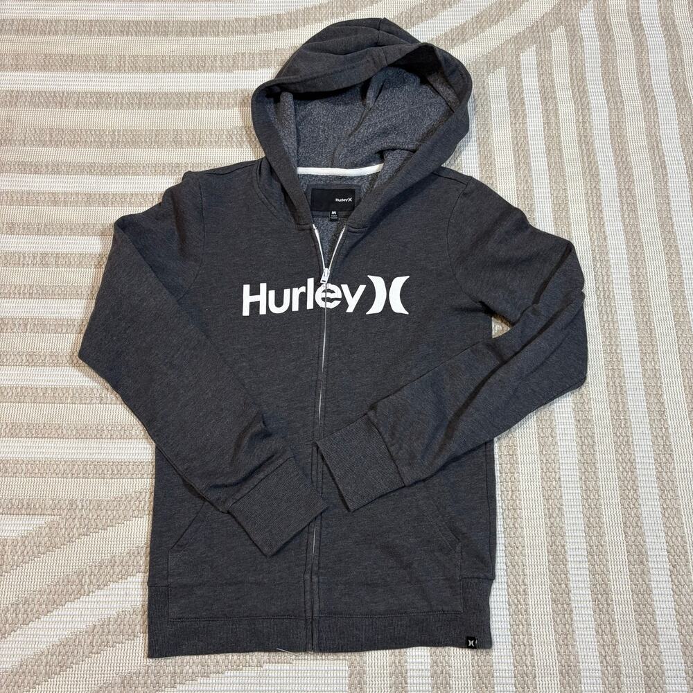 Hurley Gray Women's Medium Full Zip Jacket Hoodie Surfer Skater Back to School